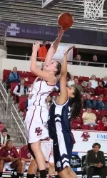 Freshman Stefanie Murphy led the Eagles against Northwestern with 17 points and 16 rebounds.
