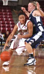 Senior Victoria Jones finished with six points and four assists as the Eagles defeated Maine, 68-56.