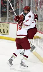 Nathan Gerbe was involved in 7-of-10 BC goals scored against Boston University over the weekend