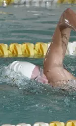 Sophomore Caroline Byron swam well at day one of the ACC Championships