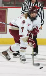 Freshman Anna McDonald earned Saturday's game's first star, while scoring two goals and an assist.