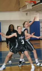 Kathrin Ress working out with teammates at the Minnesota Lynx training camp on Tuesday.