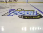 The 2007 Frozen Four logo on the Kelley Rink ice surface