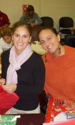 The BC Athletics Department wrapped gifts for needy youngsters Tuesday