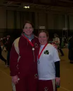 Kathleen Murphy with Asstistant Coach Carolyn Cahill at the MS LifeLines Walk for Boston.