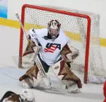 Molly Schaus in goal