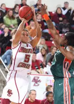 Senior Victoria Jones hit four free throws in the final minute of play to help seal the victory over Miami.