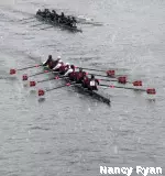 The BC rowing team competed in the snow on Sunday in the 45th Annual Head of the Charles Regatta.