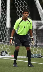 Freshman Justin Luthy recorded five saves in a 2-1 loss to Yale on Tuesday at the Newton Campus Soccer Complex.