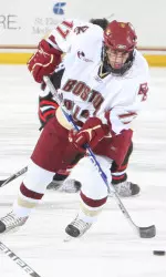 Brian Gibbons gained first-star honors after tallying one goal and two assists in the Eagles' 5-1 win.