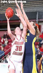 Carolyn Swords had 14 points and nine rebounds in a loss to Michigan.