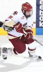 Freshman Barry Almeida tallied his first career multiple-point performance (2-1--3) in the team's 5-1 win over Providence on Friday.