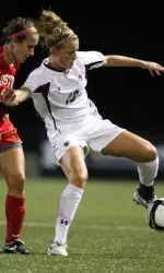 Kristen Mewis had a goal and an assist to help women's soccer defeat Miami, 2-0.