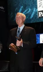 Jerry York received the 2010 Lester Patrick Trophy at an awards ceremony held at TD Garden on Wednesday, Oct. 27.