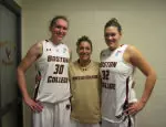 The seniors - Carolyn Swords, Jaclyn Thoman and Stefanie Murphy - led BC to a 93-66 win over Hartford in the home opener on Monday night.