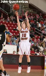 Freshman Kerri Shields hit three three's for the fourth time this season.
