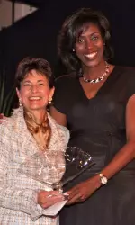 Gay Vernon of Magic 106.7 poses with BC Head Coach Sylvia Crawley at the Excpetional Women Banquet last week.