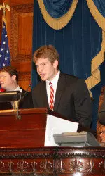 Ben Smith addressed the House chamber during the Eagles' visit on June 23, 2010.