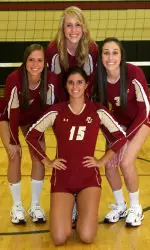 Volleyball Seniors (clockwise from left): Kristen Baader, Melanie Cimino, Dani Moskitis and Rainey Hanley