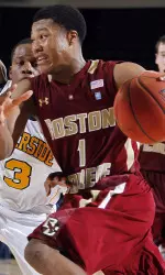 Gabe Moton drives to the hoop.