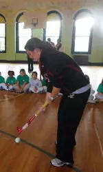 Demonstration on how to dribble