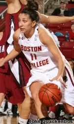 Jaclyn Thoman had 15 first half points and finished with 23 as BC picked up a win over Yale in the first round of the WNIT Tournament.