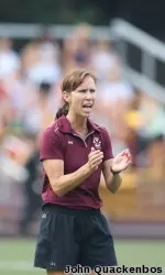 Head coach Alison Foley picked up her 200th career victory in the 2-1 overtime win over Maryland Thursday night.