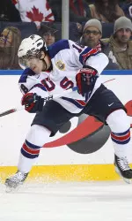 BC defenseman Patrick Wey and U.S. National team earned bronze medals at World Junior Championship in Buffalo, N.Y. this past winter.