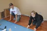 Laying the Floor down at the Buchanan house