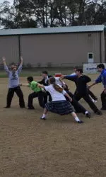 BC student-athletes visited children at Lake Castle Academy on Day 1