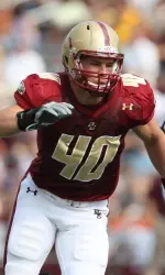 LB Luke Kuechly was selected by the Carolina Panthers in the first round (ninth overall) of the 2012 NFL Draft.