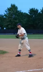 Frates playing first for the first pitch.