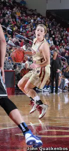 Kerri Shields hit three three-pointers to move into second place on the all-time list of made three-pointers.