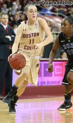 Freshman Nicole Boudreau leads BC and the ACC in 3-point field goals made.