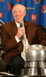 Jerry York at Wednesday's Beanpot luncheon where it was announced that he is to be inducted into the Beanpot Hall of Fame.