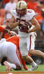 Senior WR Alex Amidon caught six passes for a game-high 121 yards and one touchdown - a career-long 69 yard reception in the third quarter, in Boston College's 24-14 loss at No. 3 Clemson