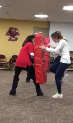 The BCPD gave an introduction to RAD self-defense training at the SAAC meeting held on Sunday, Oct. 20.