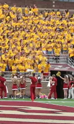 BC football fans are encouraged to remain for Screaming Eagles performance and engage in postgame activities on Alumni Stadium turf