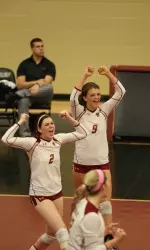 Sophomore outside hitter Katty Workman recorded eight kills for the Eagles in their win against Maryland on Friday night.