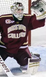 Junior netminder Brian Billett is 4-2-1 on the season after a 32-save performance