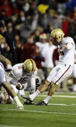 Senior place-kicker Nate Freese kicked a 52-yard field goal as time expired to lift Boston College to a 29-26 ACC victory over Maryland in College Park. He earned ACC Specialist of the Week honors for his performance.