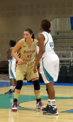 Senior Katie Zenevitc had a strong game on the boards with seven rebounds in the win over UNCW.