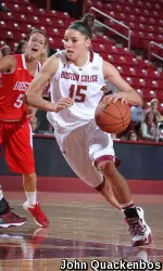 Lauren Engeln had 13 points, including nine in the second half in a, 63-52, win over BU on Wed. night.