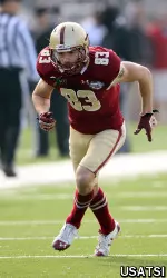 Alex Amidon caught 10 passes against Arizona and concluded his collegiate career with 191 receptions, eclipsing Pete Mitchell (1991-94) for the BC record.