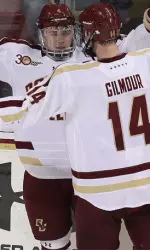 With the sweep, Boston College vaulted into a first-place tie in Hockey East with Providence