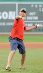 Frates threw out the first pitch at the Red Sox's 2012 ALS Day