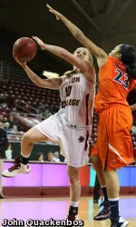 Kerri Shields hit seven three's in the 61-49 victory over Virginia.