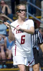 Freshman Sarah Mannelly scored three goals vs. No. 9 Virginia on Saturday.