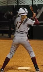 DiMaso hit her sixth HR of the season in the first inning on Sunday.