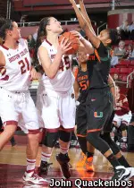 Senior Katie Zenevitch had 12 points and 10 rebounds in the Eagles victory over Miami on Thursday night.